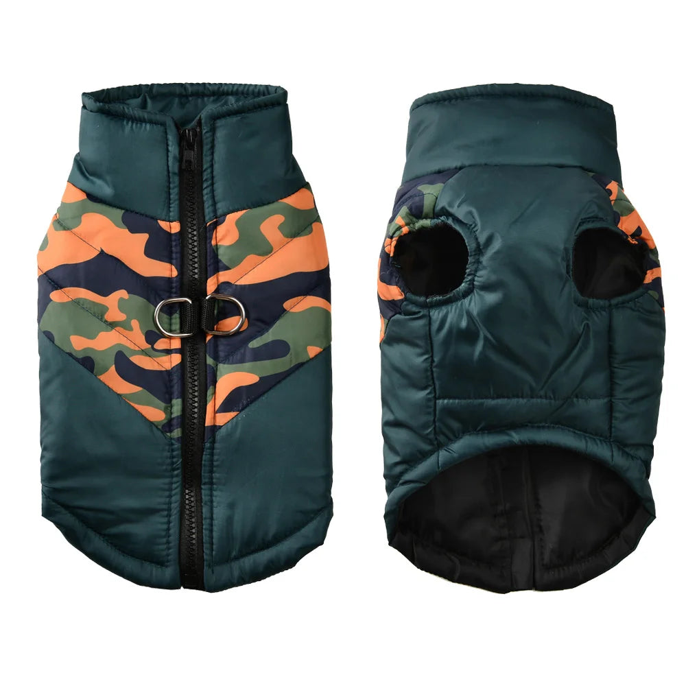 Pet Dog Clothes For Small Medium Dogs Cats Winter Warm Puppy Jacket Coat with D-ring Windproof Cat Clothing Bulldog Pug Outfits