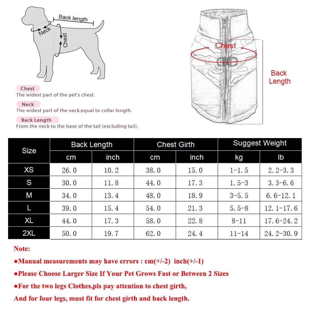 Pet Dog Clothes For Small Medium Dogs Cats Winter Warm Puppy Jacket Coat with D-ring Windproof Cat Clothing Bulldog Pug Outfits
