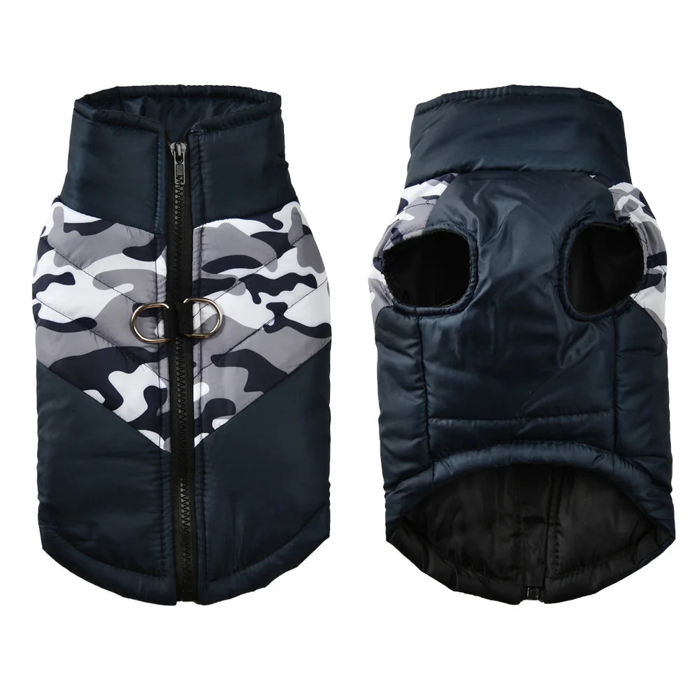 Pet Dog Clothes For Small Medium Dogs Cats Winter Warm Puppy Jacket Coat with D-ring Windproof Cat Clothing Bulldog Pug Outfits