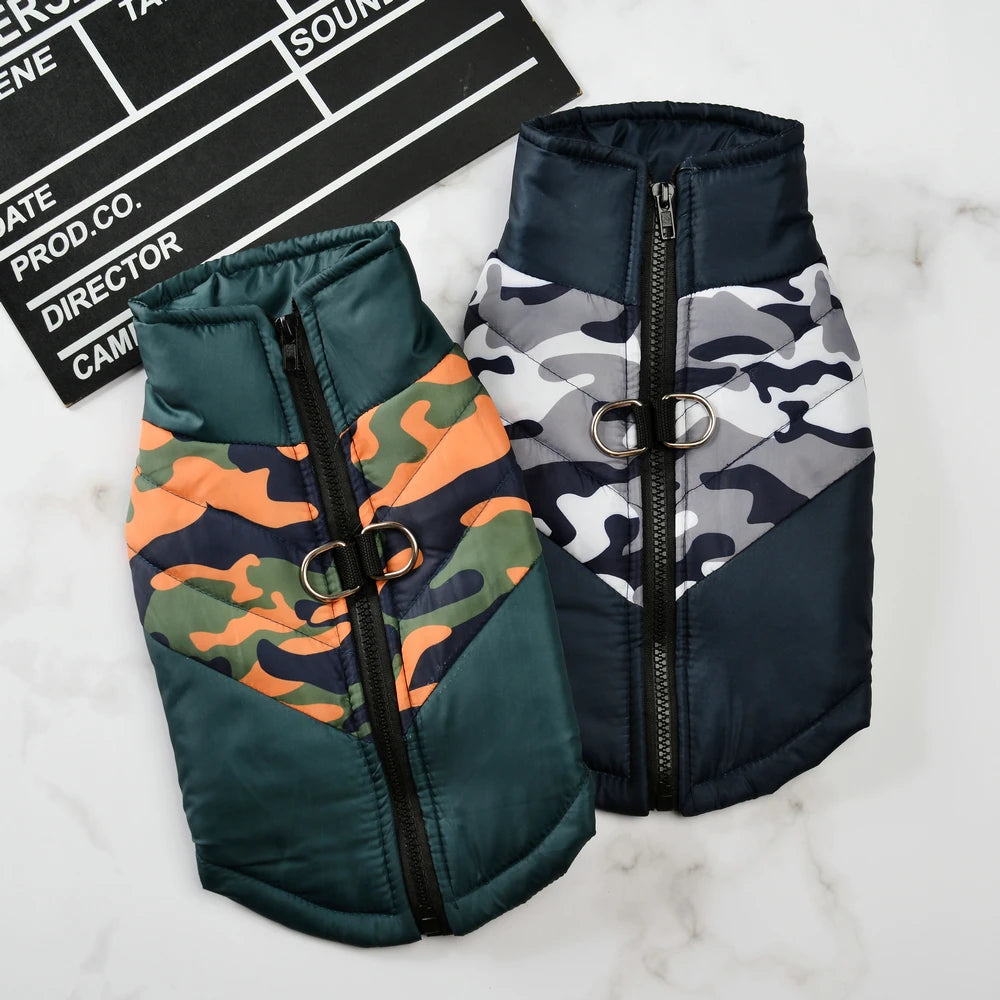 Pet Dog Clothes For Small Medium Dogs Cats Winter Warm Puppy Jacket Coat with D-ring Windproof Cat Clothing Bulldog Pug Outfits